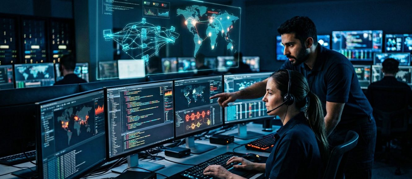 Security Operations Center with vulnerability scan monitors