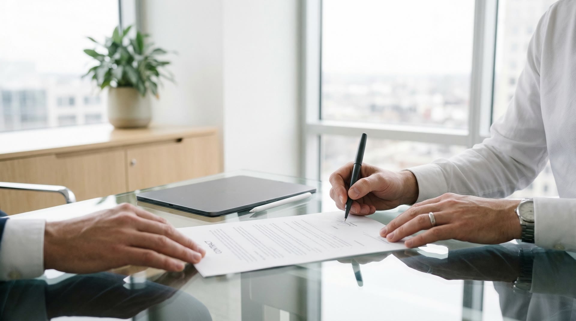 Dokumenty biznesowe i tablet z wykresami finansowymi na biurku