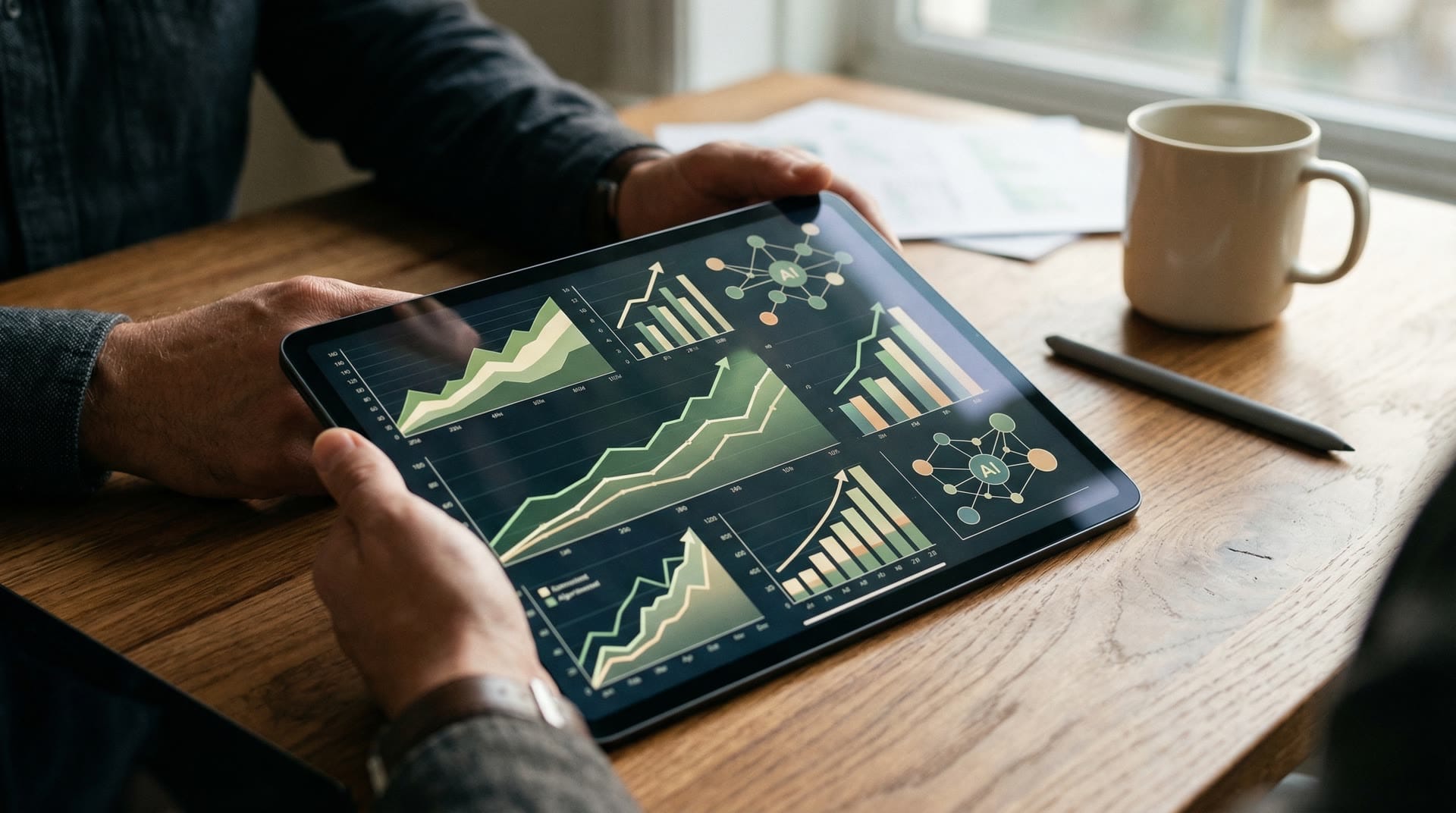 Analityka finansowa trendów AI i danych wzrostu przychodów