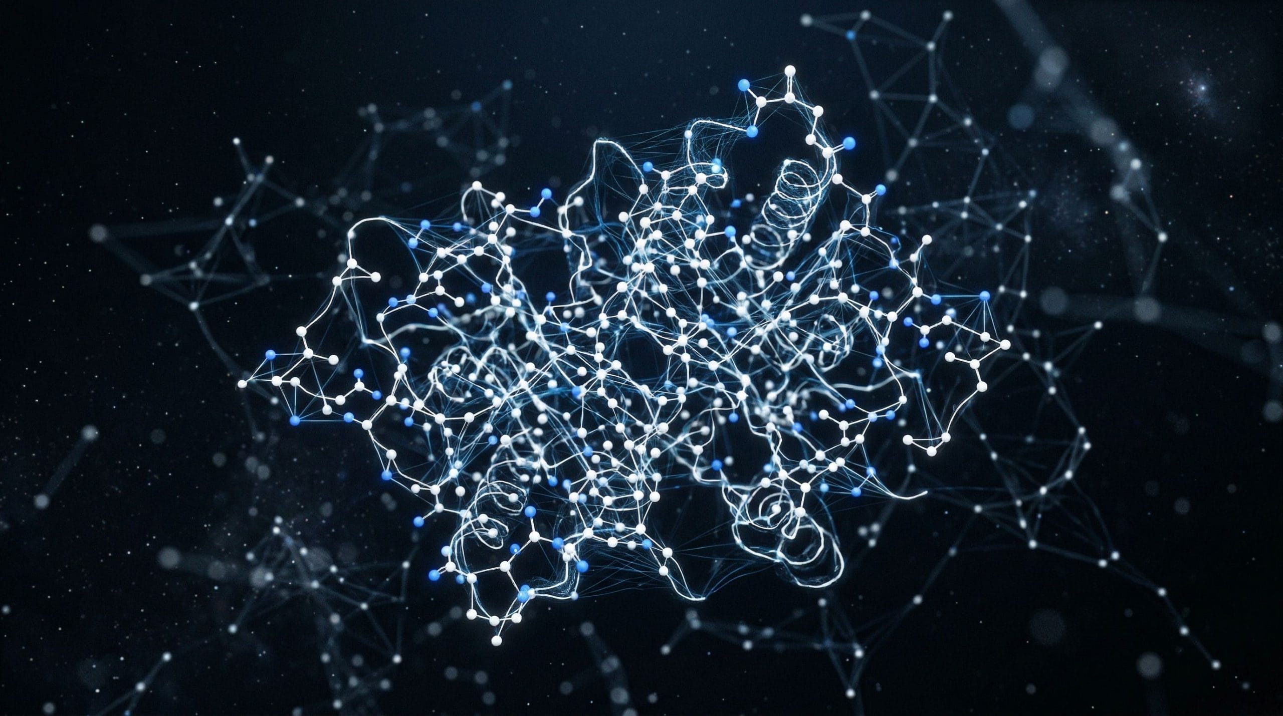 Wizualizacja struktury białka jako sieci węzłów kwantowych