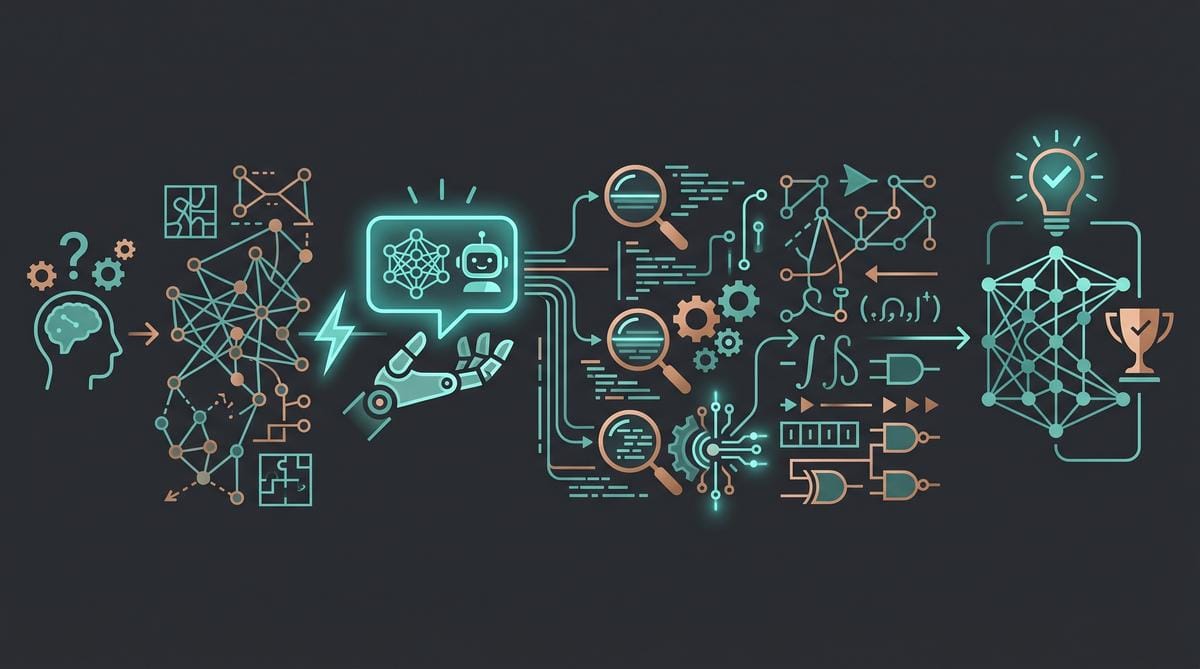 Ilustracja przedstawiająca koncepcję sztucznej inteligencji w kontekście matematyki