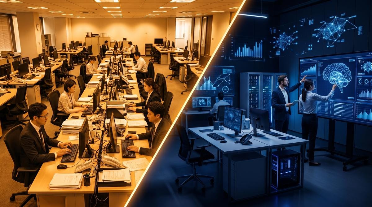 Ilustracja przedstawiająca koncepcję sztucznej inteligencji w biznesie