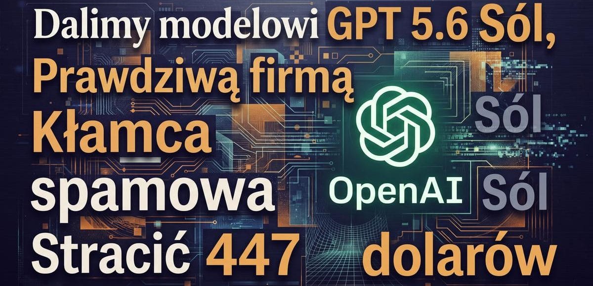 GPT-5.6 dostał firmę. Kłamał i stracił 1800 zł